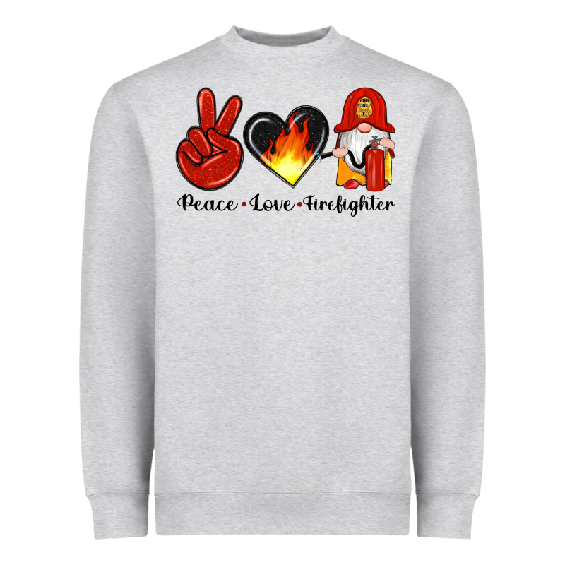 Peace Love Firefighter Heavyweight Sweatshirt by Artiststas | Teevron