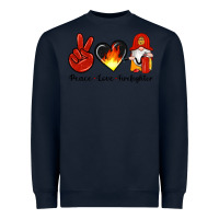 Navy peace love firefighter Heavyweight Sweatshirt - Artiststas