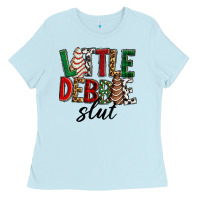 Baby Blue Little debbie slut Christmas Ladies Tee - RanaPortraitStore