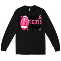 Black nobody fights alone pink football breast cancer awareness Long Sleeve Tee - Jasminsmagicworld