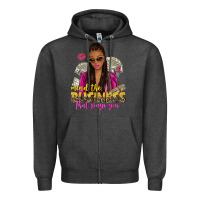 Charcoal Heather mind the business that pays you afro woman Zipper Hoodie - NancyCooperArtShop