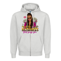 Dove Grey mind the business that pays you afro woman Zipper Hoodie - NancyCooperArtShop