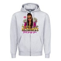 Heather Grey mind the business that pays you afro woman Zipper Hoodie - NancyCooperArtShop
