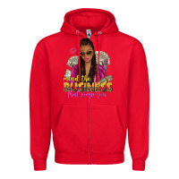 Red mind the business that pays you afro woman Zipper Hoodie - NancyCooperArtShop