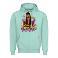 Seafoam mind the business that pays you afro woman Zipper Hoodie - NancyCooperArtShop