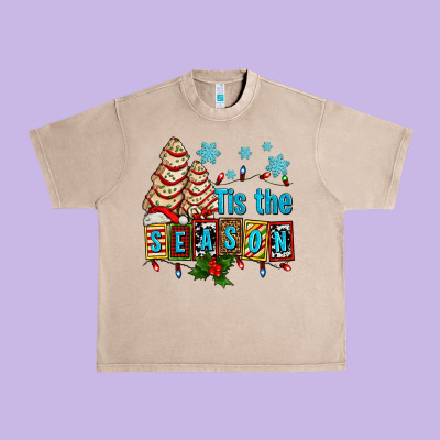 Tis The Season Christmas Tree Cake Ado Urban Heavy Tee Designed By Adodesignshop