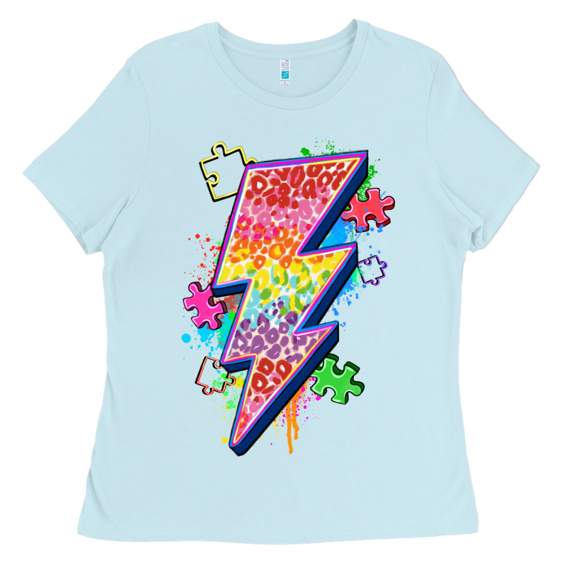 Lightning Bolt Autism Ladies Tee by Zillion Design Studio | Teevron