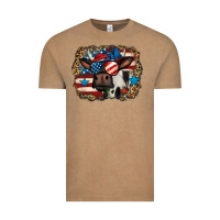 Vintage Coffee 4th of july cow Vintage Tee - Jasminsmagicworld