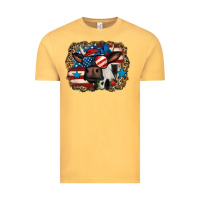 Vintage Mustard 4th of july cow Vintage Tee - Jasminsmagicworld