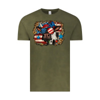 Vintage Olive 4th of july cow Vintage Tee - Jasminsmagicworld