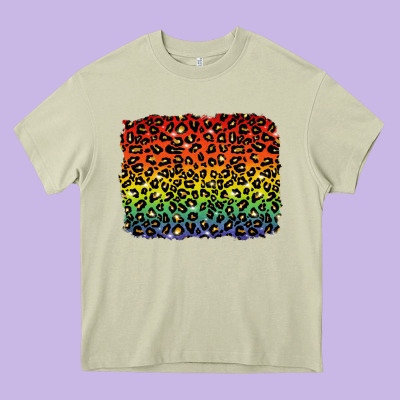 Pride Leopard Background Lgbt Heavy Core Tee Designed By Texasbilliewilder