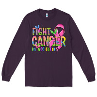 Plum fight cancer in all colors Long Sleeve Tee - NancyCooperArtShop
