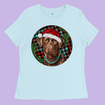 Ladies Tee Labrador Retriever Christmas