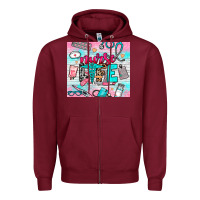 Burgundy nurse life Zipper Hoodie - NancyCooperArtShop