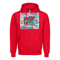 Red nurse life Zipper Hoodie - NancyCooperArtShop