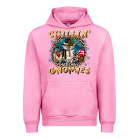 Fuchsia Pink chillin with my gnomies Urban Hoodie - CowGirlArtShop