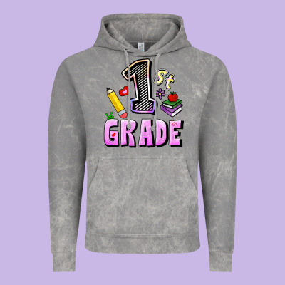 First Grade Vintage Hoodie Designed By Ranaportraitstore
