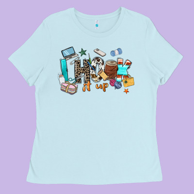 I Hook It Up Sewing Ladies Tee Designed By Zillion Design Studio