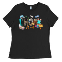 Black i hook it up sewing Ladies Tee - Zillion Design Studio