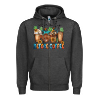 Charcoal Heather moody before coffee Zipper Hoodie - MaliasSmallBusiness