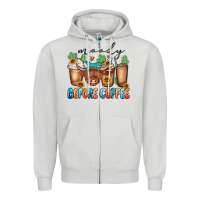 Dove Grey moody before coffee Zipper Hoodie - MaliasSmallBusiness