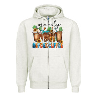 Oatmeal Heather moody before coffee Zipper Hoodie - MaliasSmallBusiness