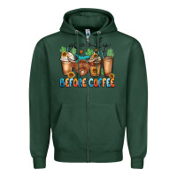 Sports Green moody before coffee Zipper Hoodie - MaliasSmallBusiness
