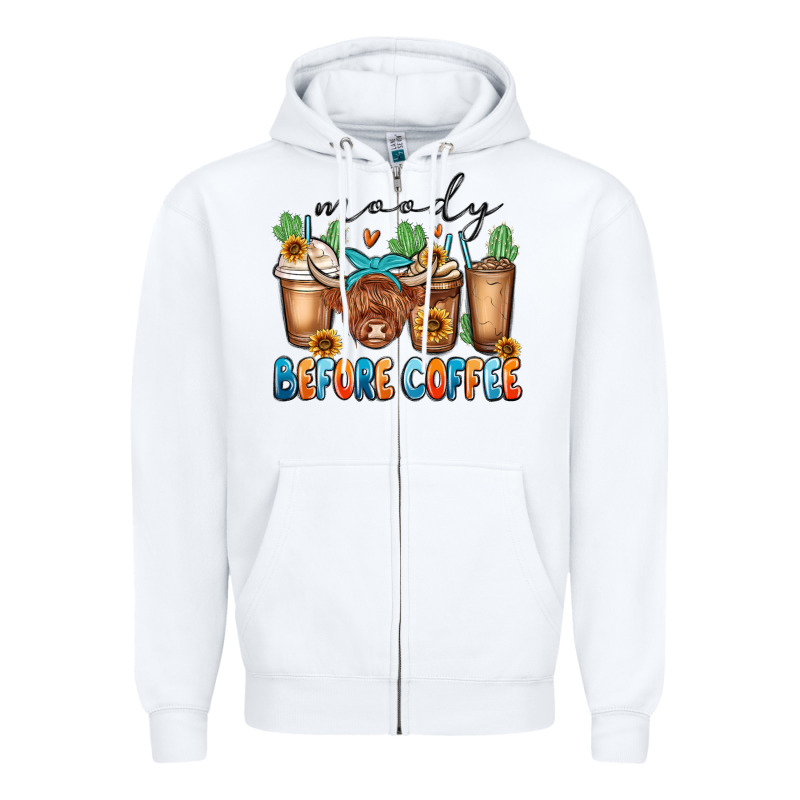 Moody Before Coffee Zipper Hoodie by MaliasSmallBusiness | Teevron