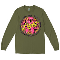 Army Green fight breast cancer Long Sleeve Tee - NancyCooperArtShop