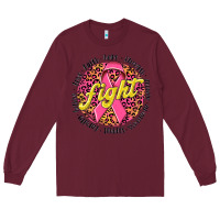 Burgundy fight breast cancer Long Sleeve Tee - NancyCooperArtShop