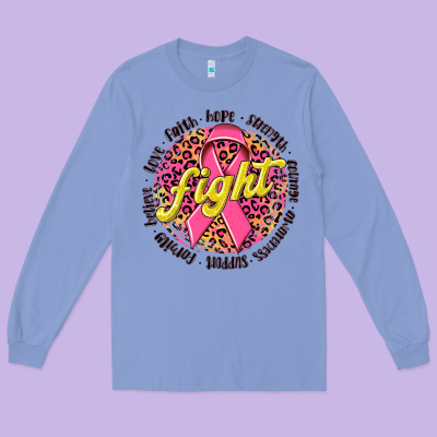 Fight Breast Cancer Long Sleeve Tee Designed By Nancycooperartshop
