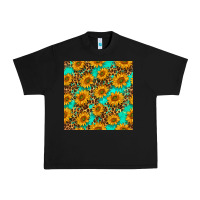Black sunflowers and leopard western seamless pattern Urban Heavy Tee - BundleAndBundleShop