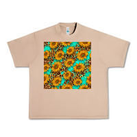 Burro sunflowers and leopard western seamless pattern Urban Heavy Tee - BundleAndBundleShop