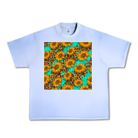 Grape Ice sunflowers and leopard western seamless pattern Urban Heavy Tee - BundleAndBundleShop