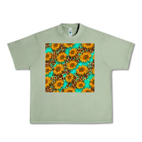 Oil Green sunflowers and leopard western seamless pattern Urban Heavy Tee - BundleAndBundleShop