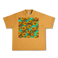 Peanut Butter sunflowers and leopard western seamless pattern Urban Heavy Tee - BundleAndBundleShop