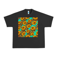 Pigment Black sunflowers and leopard western seamless pattern Urban Heavy Tee - BundleAndBundleShop