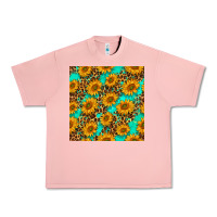 Salmon sunflowers and leopard western seamless pattern Urban Heavy Tee - BundleAndBundleShop