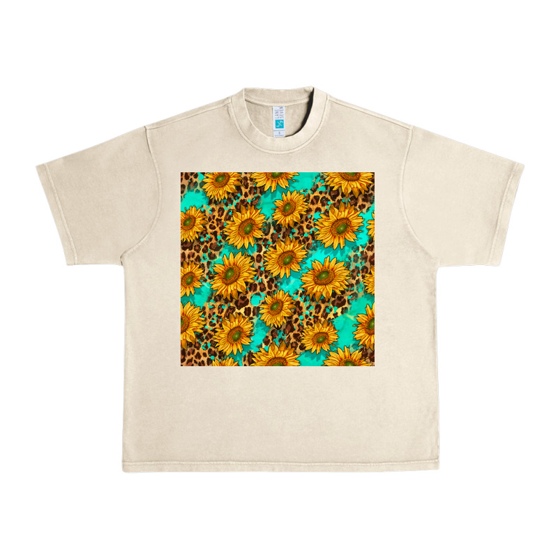 Sunflowers And Leopard Western Seamless Pattern Urban Heavy Tee by BundleAndBundleShop | Teevron