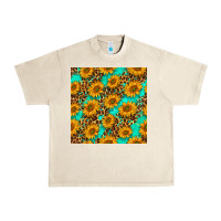 Sandshell sunflowers and leopard western seamless pattern Urban Heavy Tee - BundleAndBundleShop