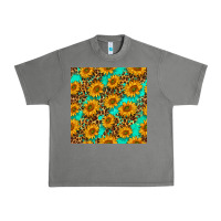 Tornado sunflowers and leopard western seamless pattern Urban Heavy Tee - BundleAndBundleShop