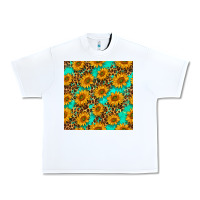 White sunflowers and leopard western seamless pattern Urban Heavy Tee - BundleAndBundleShop