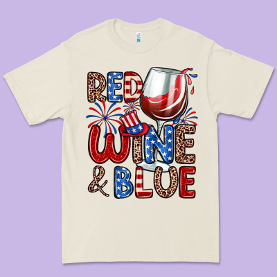 Red Wine And Blue Premium Tee Designed By Zillion Design Studio