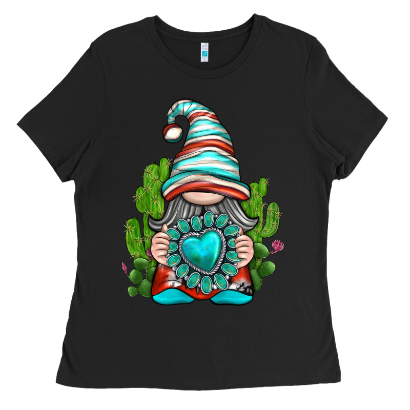 Western Gnome With Turquoise Gemstone Ladies Tee by texasbilliewilder | Teevron
