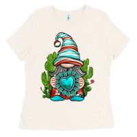 Bone western gnome with turquoise gemstone Ladies Tee - texasbilliewilder
