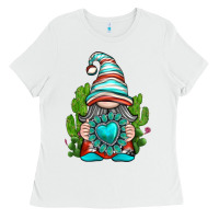 White western gnome with turquoise gemstone Ladies Tee - texasbilliewilder