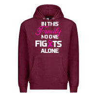 Burgundy In This Family No One Fights Alone Cancer Survivor Premium Hoodie - Bettercallsaul