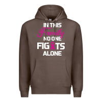 In This Family No One Fights Alone Cancer Survivor Premium Hoodie | Teevron