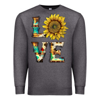 Charcoal Heather western love with sunflower Premium Sweatshirt - Artiststas
