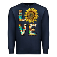 Navy western love with sunflower Premium Sweatshirt - Artiststas
